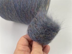 Soft kid mohair - petrol med skønne multifarver, 25 gram
